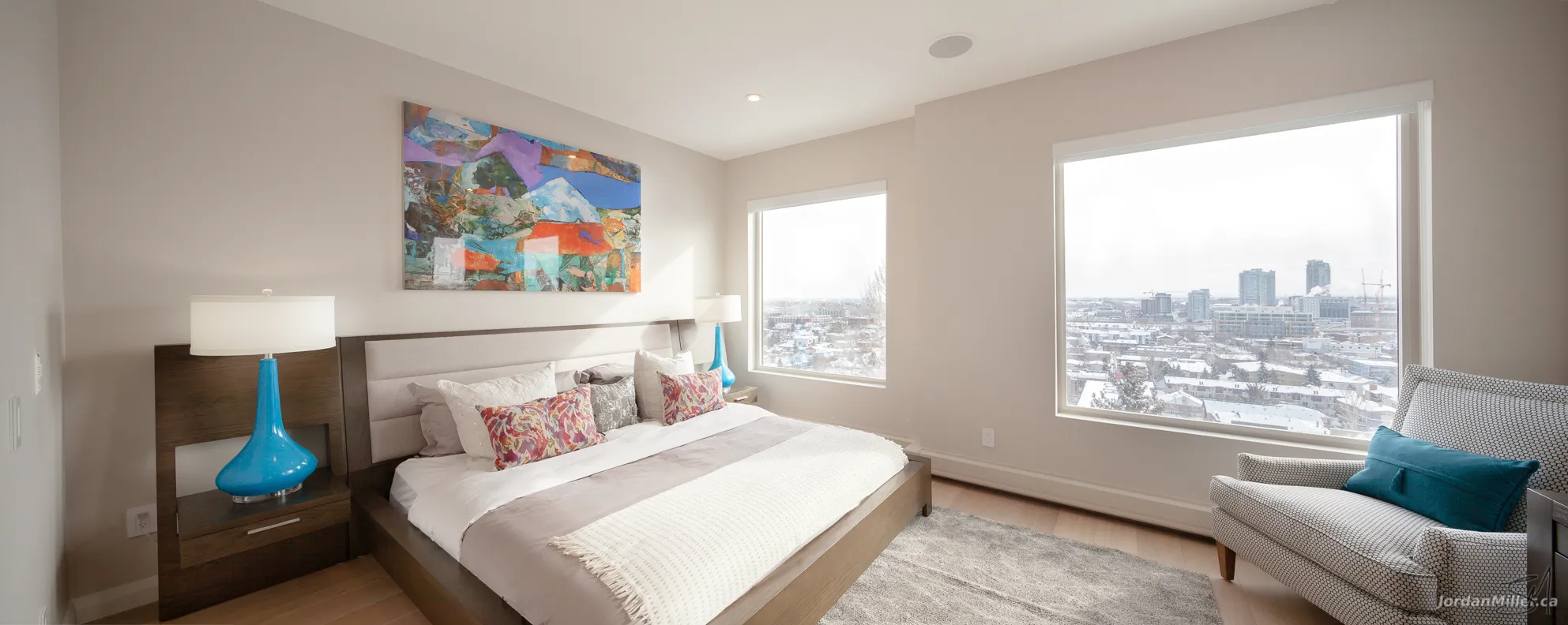 Master bedroom with city views